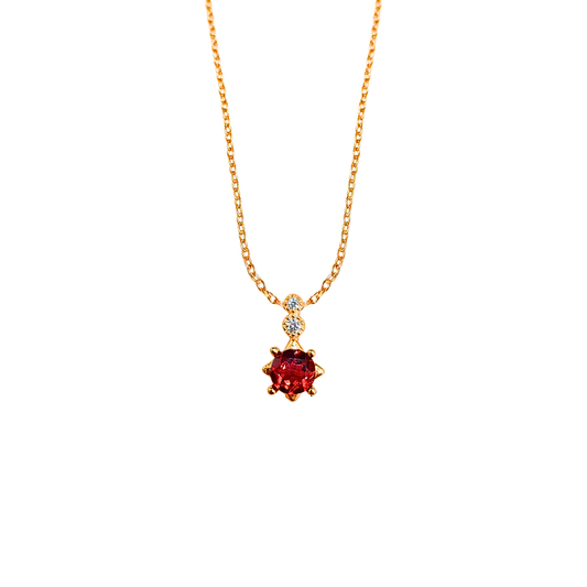 Garnet eight-pointed star necklace