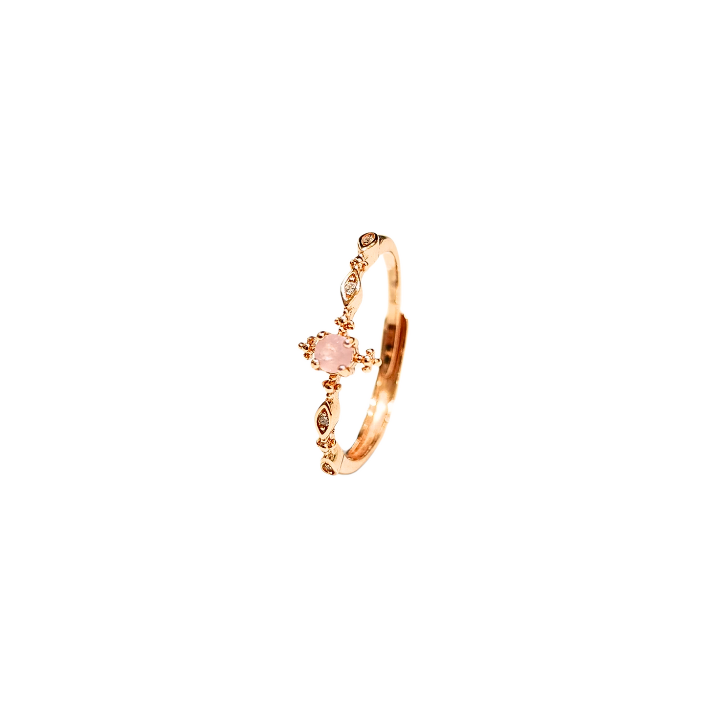 Cross Rose Quartz Cross Ring