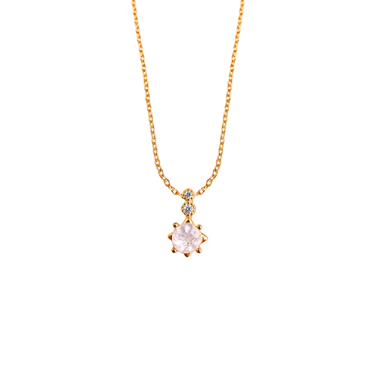 Lucky Clover rose quartz four-leaf clover necklace