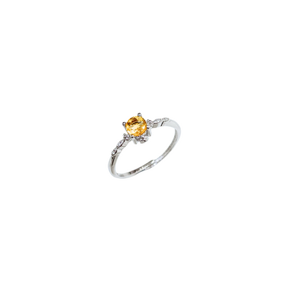 Lucky Clover citrine four-leaf clover ring