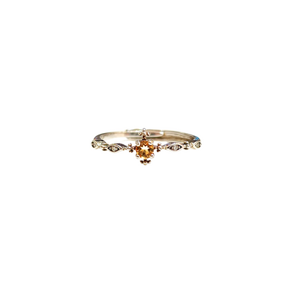 Lucky Clover citrine four-leaf clover ring