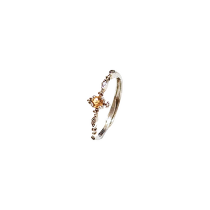 Lucky Clover citrine four-leaf clover ring