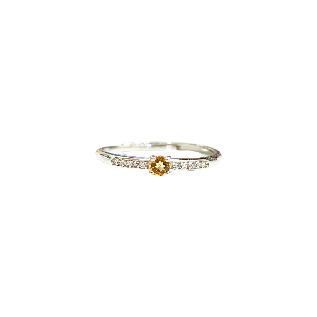 Lucky Clover citrine four-leaf clover ring