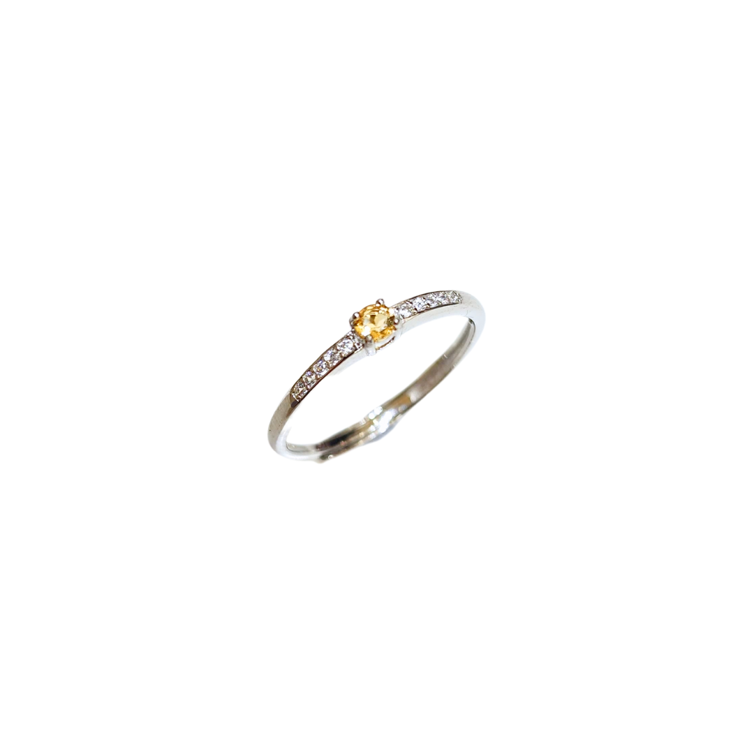 Lucky Clover citrine four-leaf clover ring