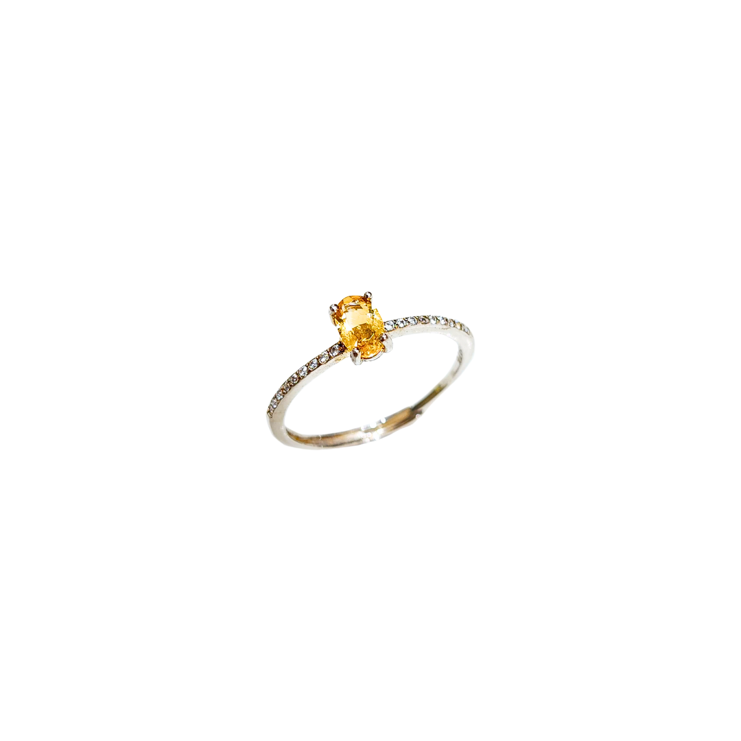 Lucky Clover citrine four-leaf clover ring