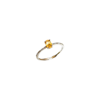 Lucky Clover citrine four-leaf clover ring