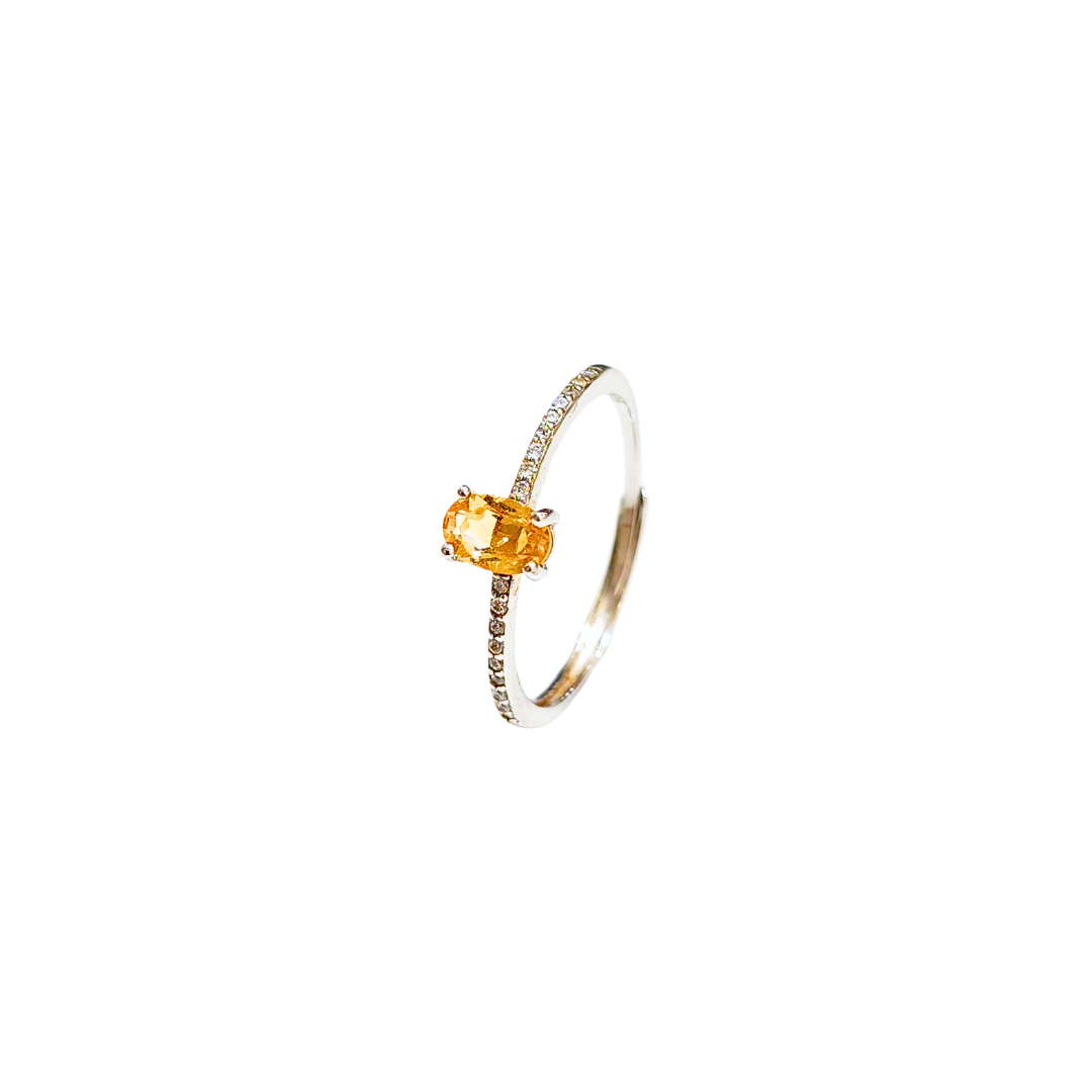 Lucky Clover citrine four-leaf clover ring