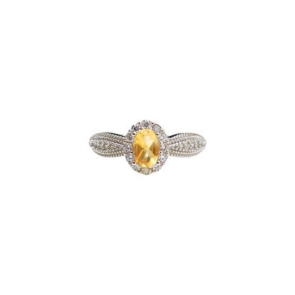 Lucky Clover citrine four-leaf clover ring