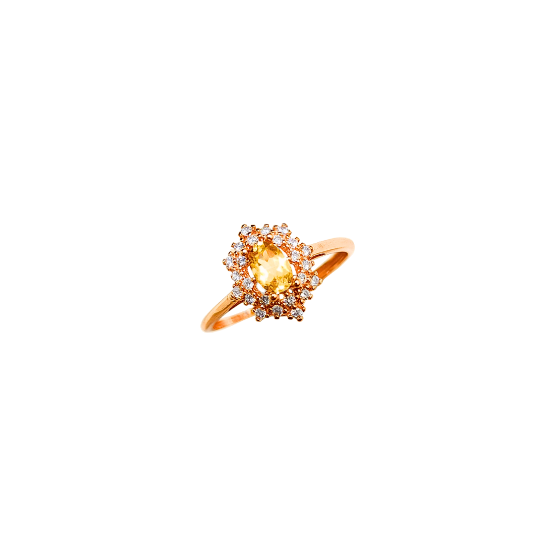 Lucky Clover citrine four-leaf clover ring