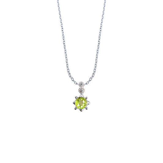 Lucky Clover peridot four-leaf clover necklace