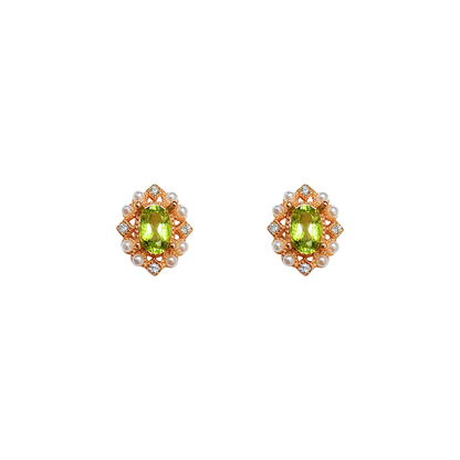 Round peridot stone earrings