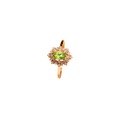 Lucky Clover peridot four-leaf clover ring