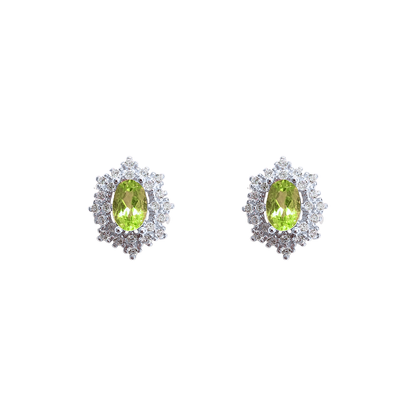 Round peridot stone earrings