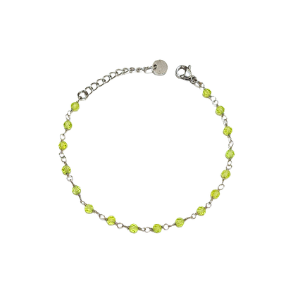 Mini Peridot Bead Chain Bracelet