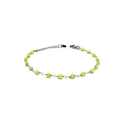 Mini Peridot Bead Chain Bracelet