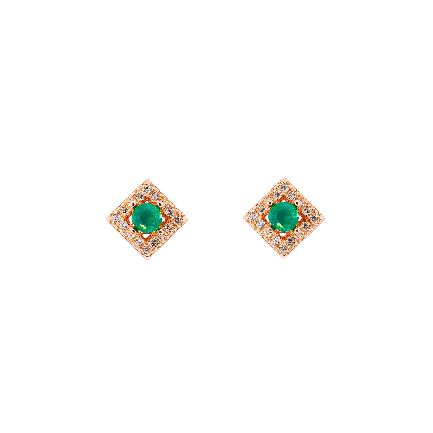 Round green Alex stone earrings