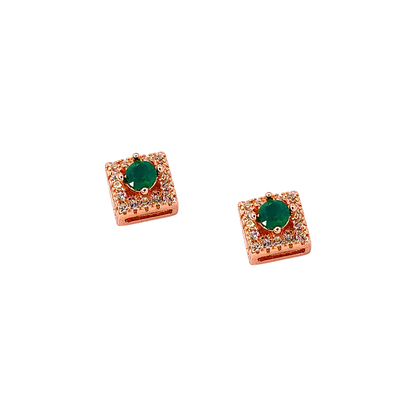 Round green Alex stone earrings