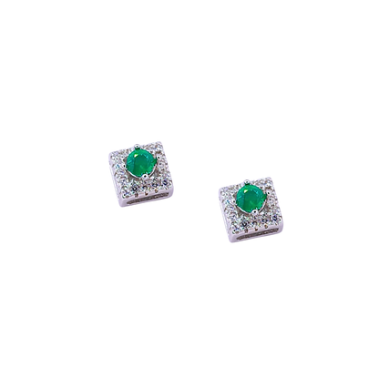 Round green Alex stone earrings