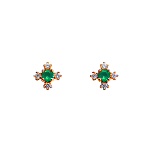 Green Alice button earrings