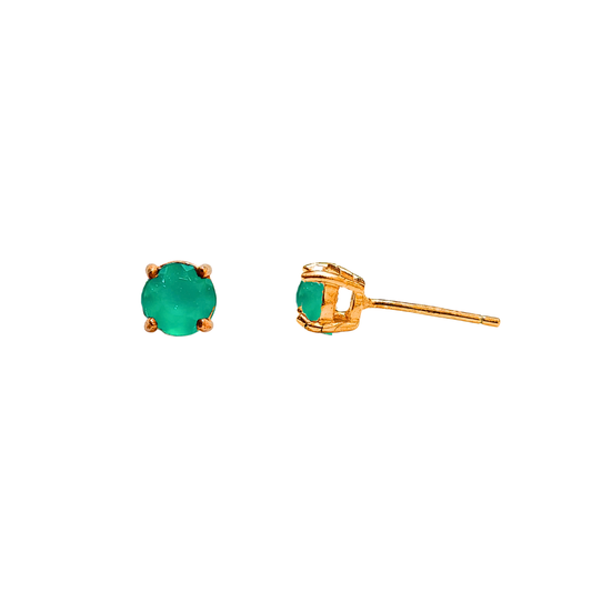 Green Alice button earrings