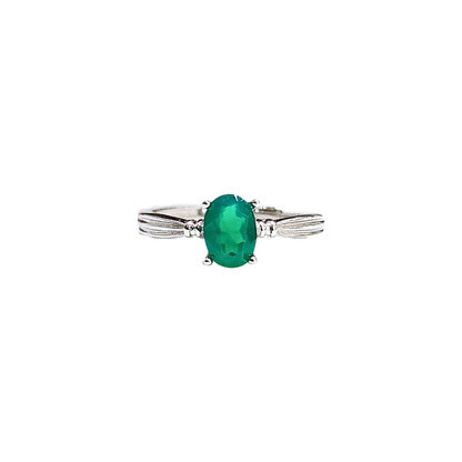 Oval Green Alexis with Round Zirconia Ring