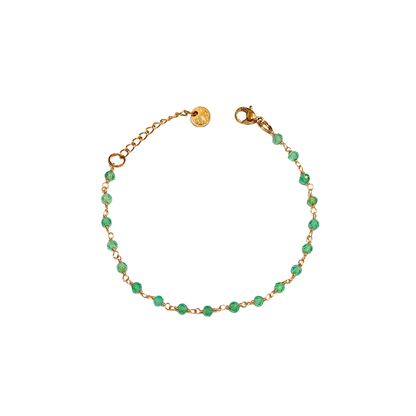 Mini Malachite Beads and Green Anis Retractable Bracelet 