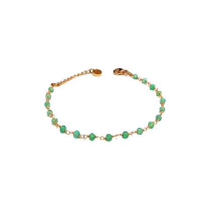 Mini Malachite Beads and Green Anis Retractable Bracelet 