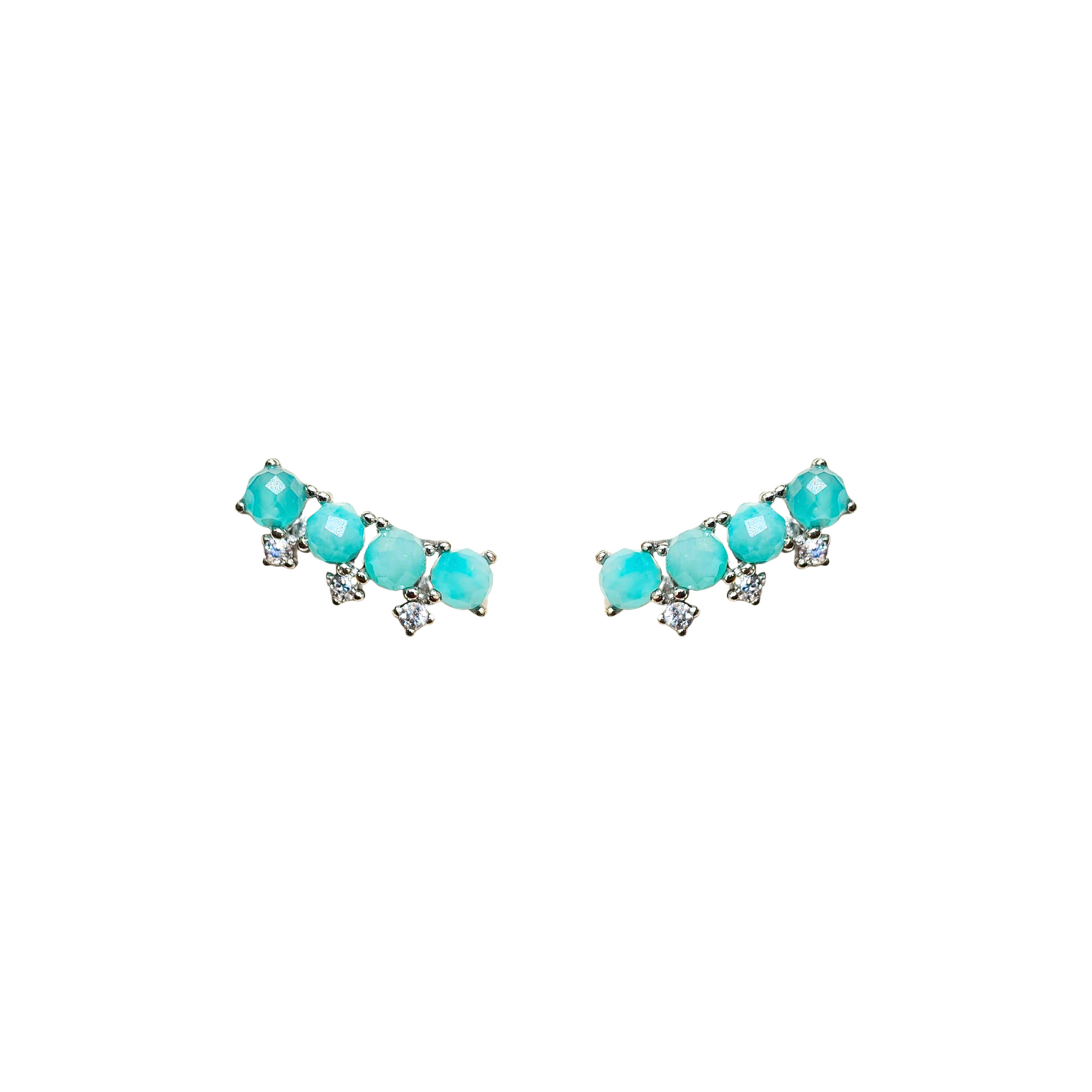 Amazite Beads Bar Earrings