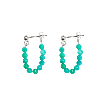 Amazite Beads Bar Earrings