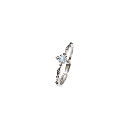 Lucky Clover sky blue topaz four-leaf clover ring