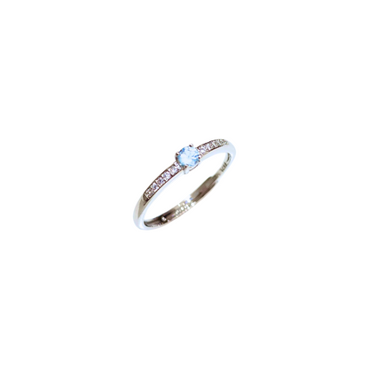 Lucky Clover sky blue topaz four-leaf clover ring