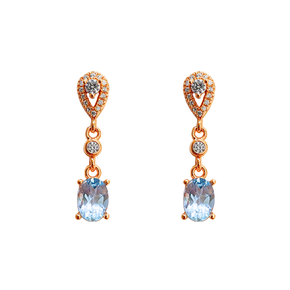 Round sky blue topaz earrings