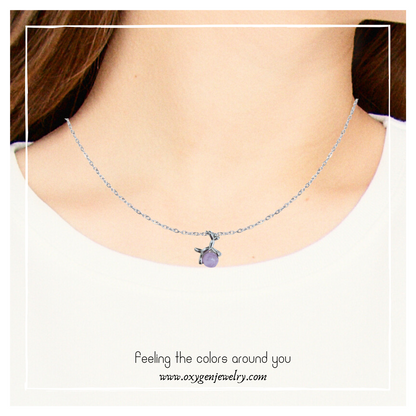 Ribbon Bow amethyst bow necklace