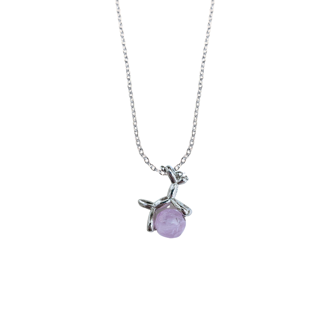 Ribbon Bow amethyst bow necklace