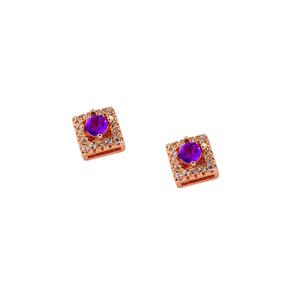 Round amethyst stone earrings