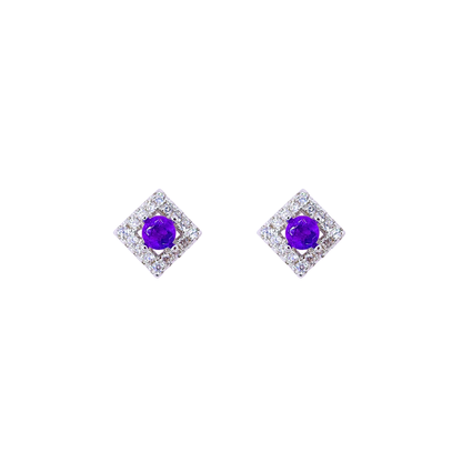 Round amethyst stone earrings