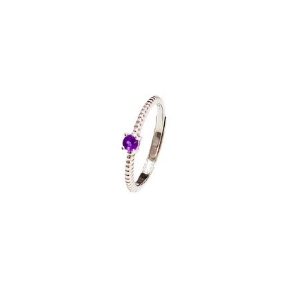 Lucky Clover amethyst four-leaf clover ring