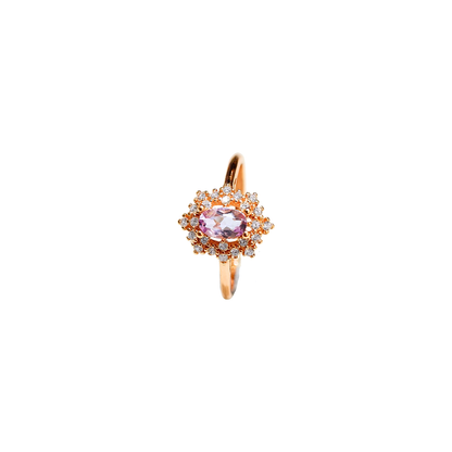 Lucky Clover amethyst four-leaf clover ring