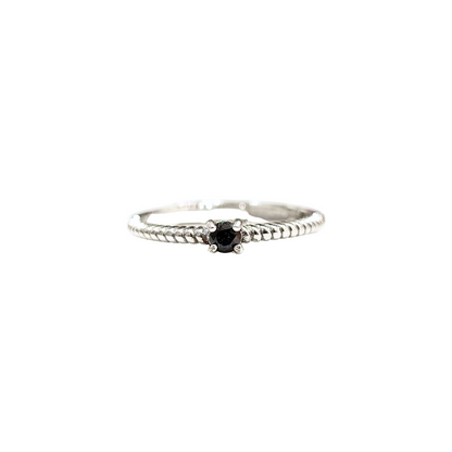 Lucky Clover black spinel four-leaf clover ring