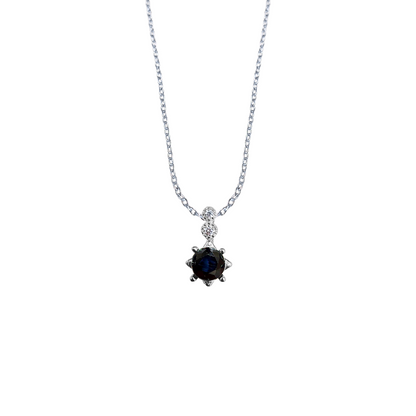 Lucky Clover black spinel four-leaf clover necklace