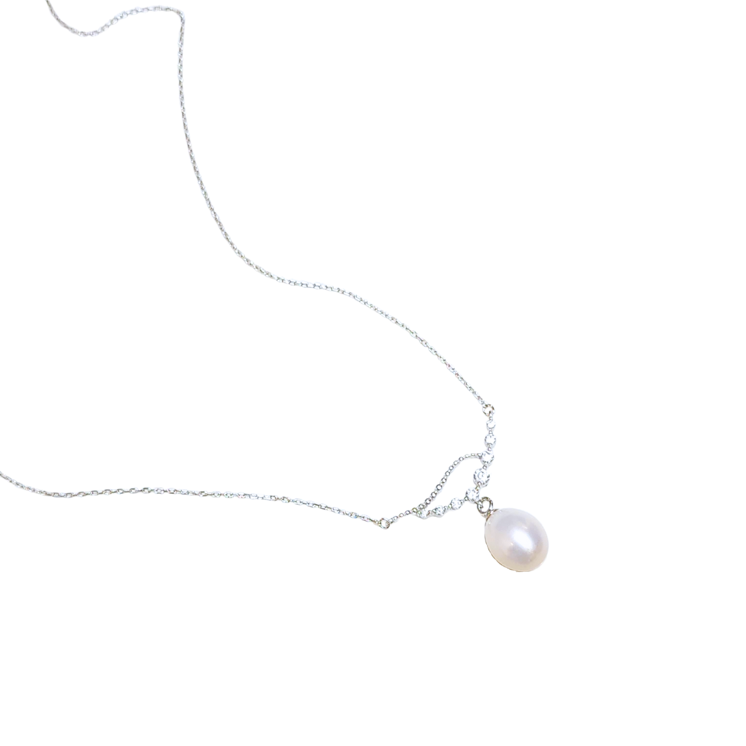 (-70%~90%) Freshwater Pearl (Oval) Necklace [Defective Product]