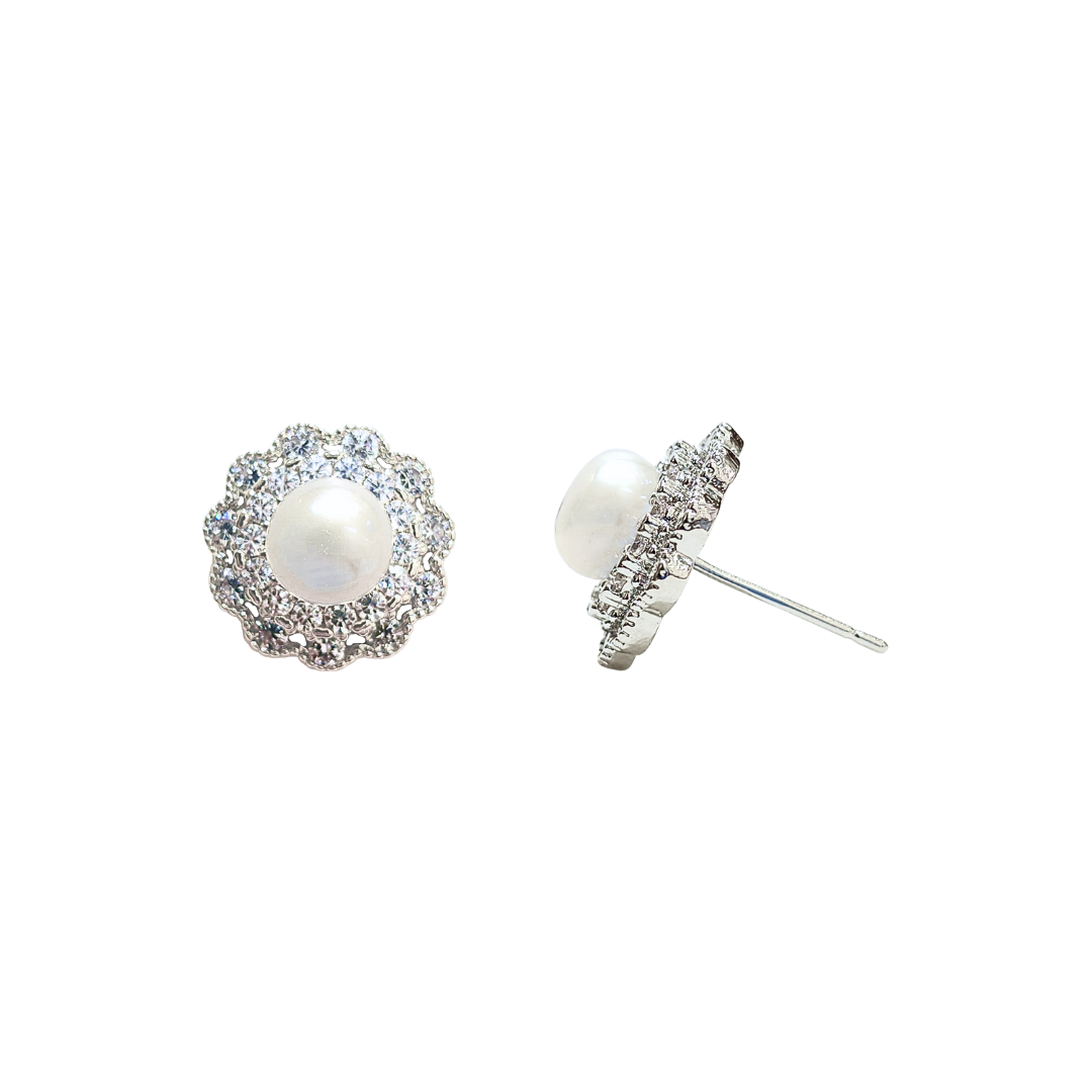 Freshwater Pearl (White) Stud Earrings