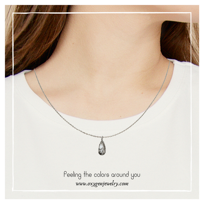 Black Spinel Pear Shaped Necklace