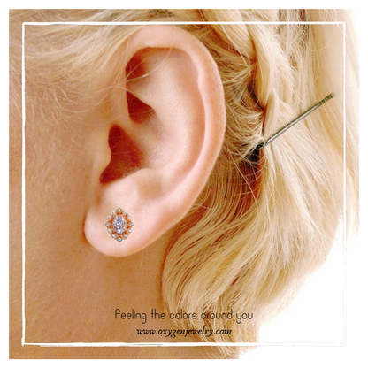 Lace high carbon diamond lace earrings