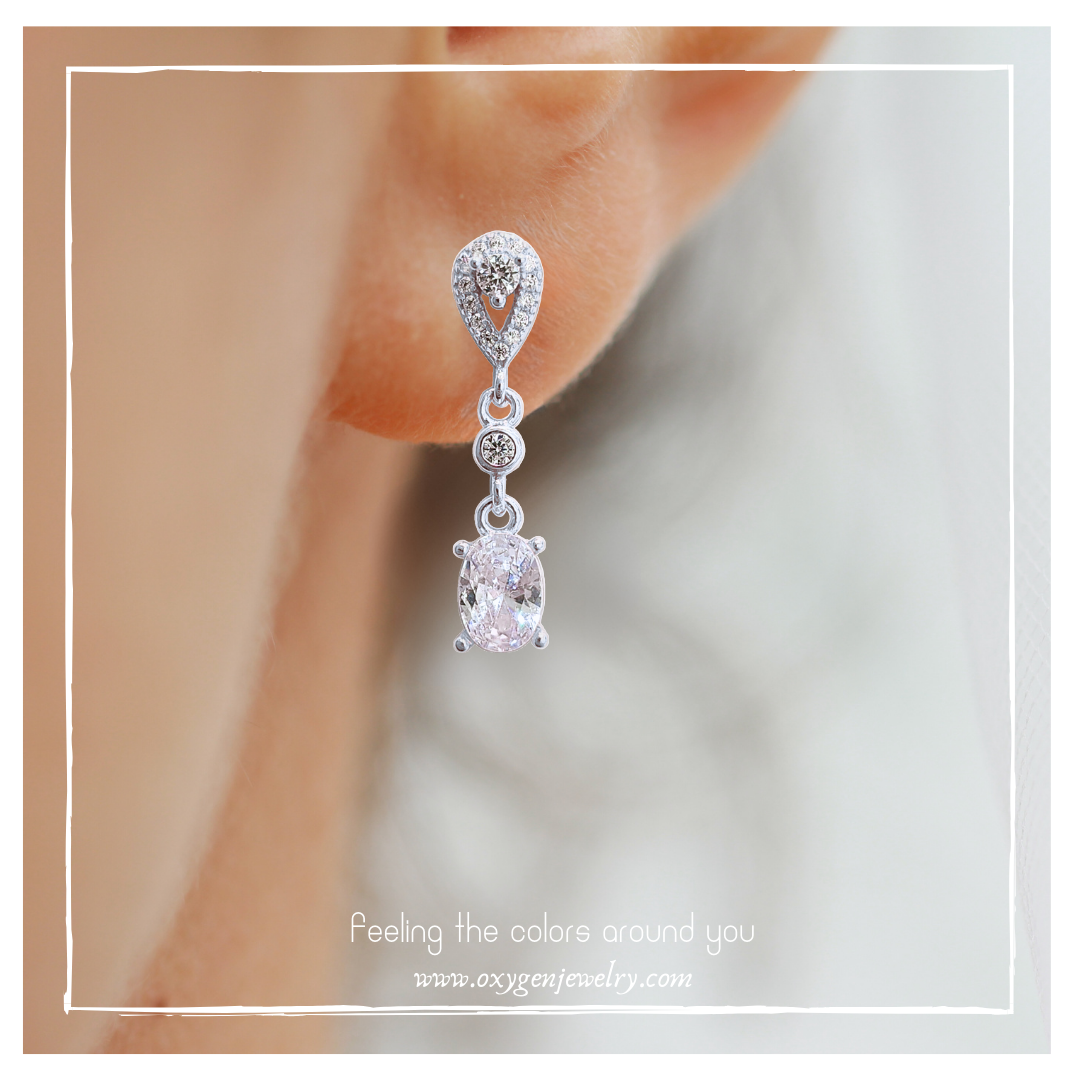 Lace high carbon diamond lace earrings