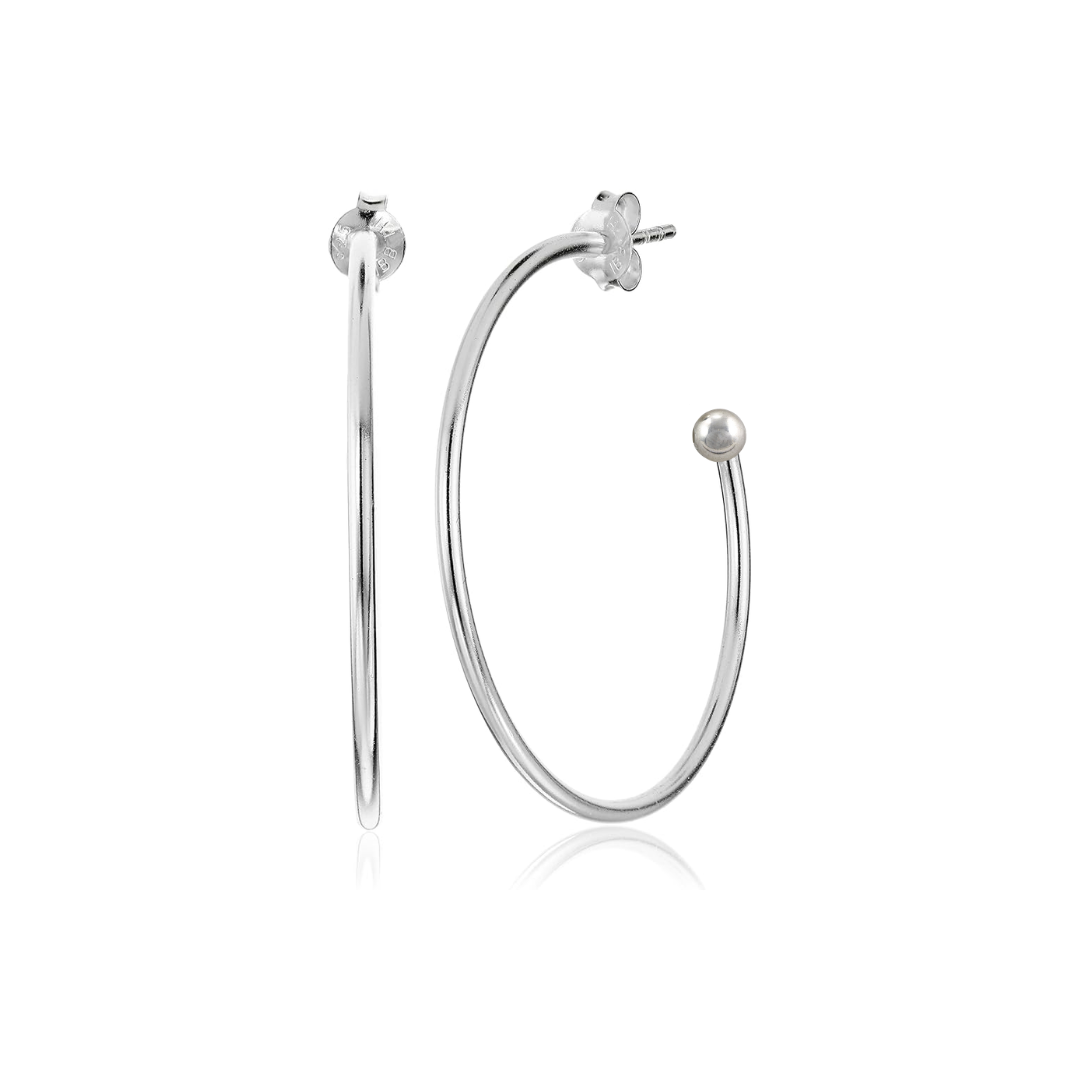 (-90%) C-shaped 925 sterling silver earrings