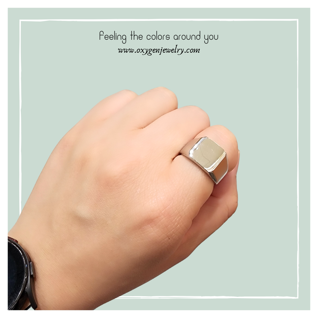 Square mirror open ring